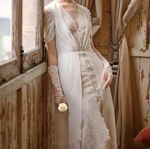 Vintage Bridal Wedding Dress Ivory Lace Wedding Dress